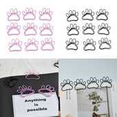 20 бр. Сладка котешка лапа Щипка за хартия Декоративна папка за подвързване на отметки Щипки за файлове Хартия, метални щипки за снимки Училищни офис канцеларски аксесоари