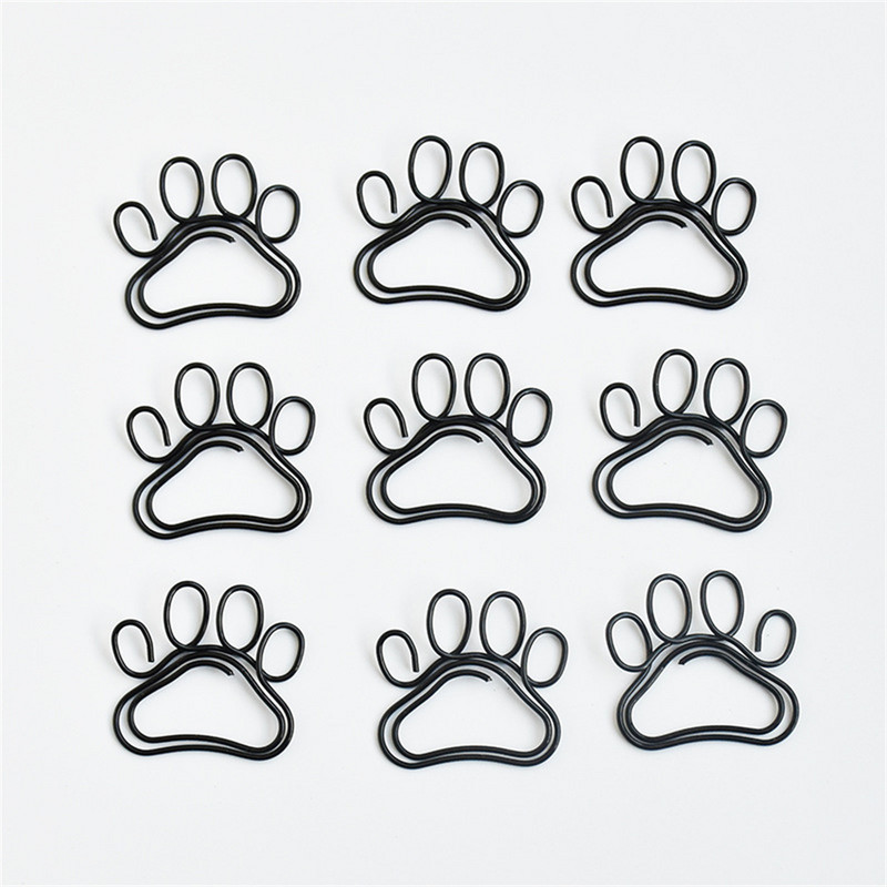 20 бр. Сладка котешка лапа Щипка за хартия Декоративна папка за подвързване на отметки Щипки за файлове Хартия, метални щипки за снимки Училищни офис канцеларски аксесоари