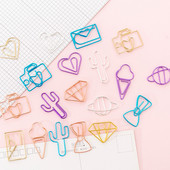 10 piezas de dibujos animados de lytww Χρώμα caramelo creativo Metal oficina escuela suministros lindo papel Clips regalo