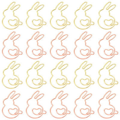 20 бр. Скоба за маркиране на зайче Фиксираща скоба за хартия Метална кламер за животни Училищна карикатура Офис подарък