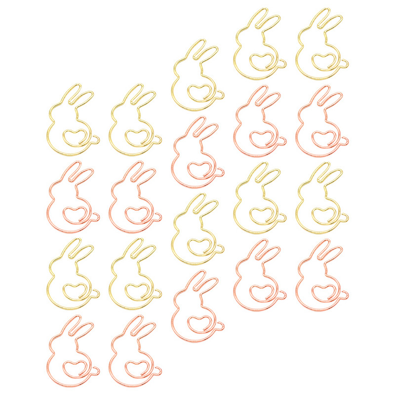 20 бр. Скоба за маркиране на зайче Фиксираща скоба за хартия Метална кламер за животни Училищна карикатура Офис подарък