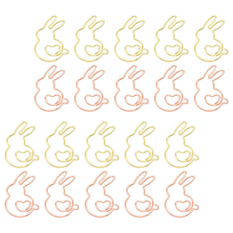 20 бр. Скоба за маркиране на зайче Фиксираща скоба за хартия Метална кламер за животни Училищна карикатура Офис подарък