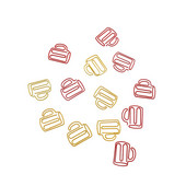 20бр. Тип чаша кламер Червен и жълт цвят Творчески кламер Папка Ученически настолни канцеларски материали Съхранение Офис консумативи