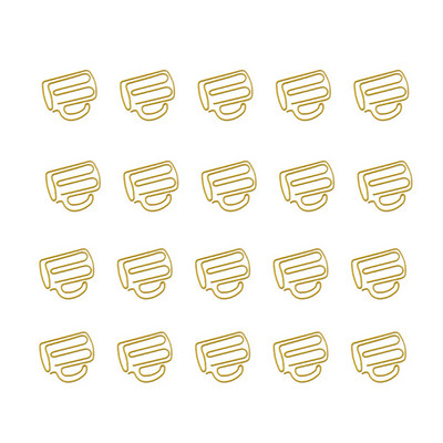 20бр. Тип чаша кламер Червен и жълт цвят Творчески кламер Папка Ученически настолни канцеларски материали Съхранение Офис консумативи