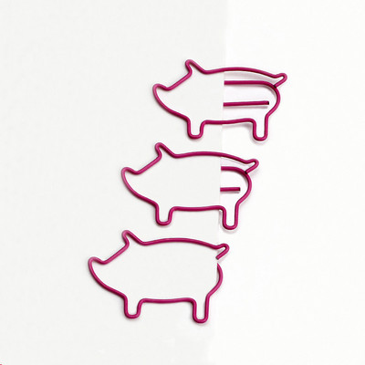 10kom Kawaii Pink Pig Spajalica Izdubljene metalne stezaljke za vezivo Slatke knjižne oznake Bilješke Pismo Spajalica Školski uredski pribor