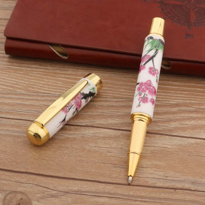 2022 Classic κεραμικά στυλό δαμάσκηνο Bossom Golden School Supplies Signature RollerBall Pen New