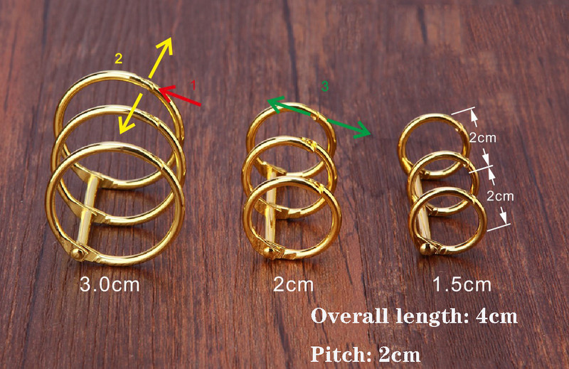 2 vnt Apskritimas 3 žiedai Auksinis sąsiuvinio segimo žiedas atviras žiedas su laisvu mygtuku susegimo segtukas Kalendoriaus įrišimo lankelis surišimo žiedas