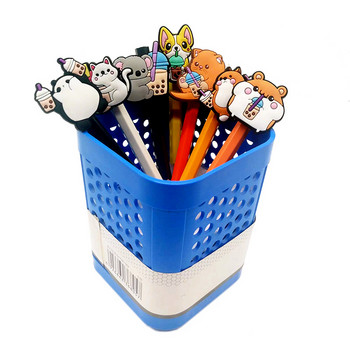 8 τμχ Cute Sesame Street PVC Straw Toppers Creativity Drink Pencil Cap Shool&Office Colors Stand Cover Kid Gift Students Stationery