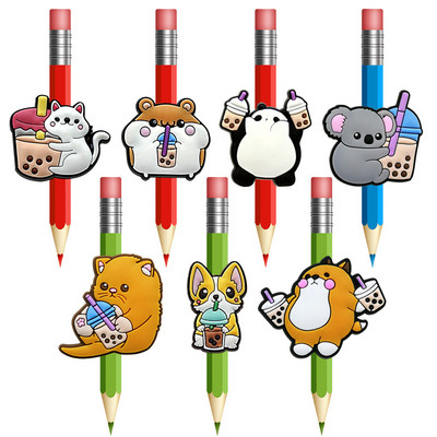 8 KOM. Slatke Ulice Sesame PVC slamnate navlake za kreativnost Poklopac za olovku za piće Školske i uredske boje Poklopac za olovku Poklon za djecu Pismarica