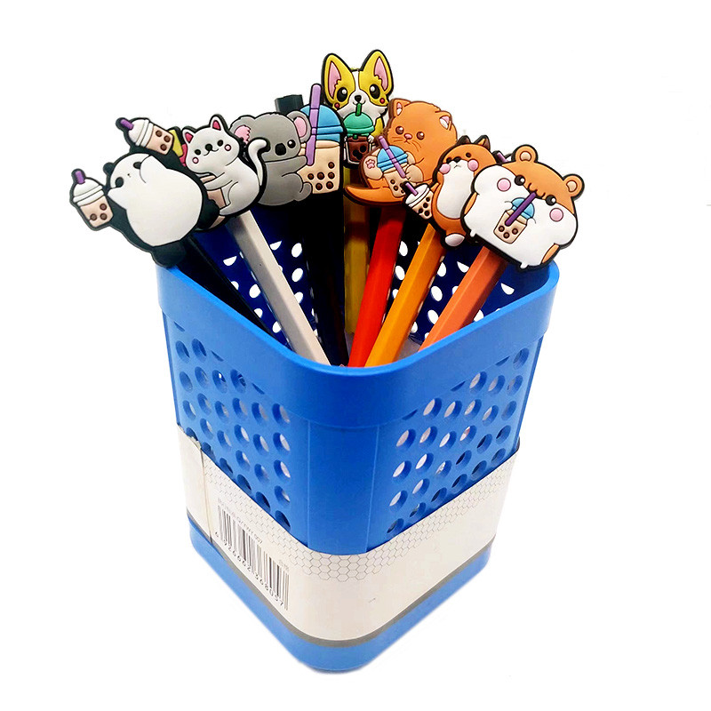 8PCS Cute Sesame Street PVC Straw Toppers Creativity Drink Pencil Cap Shool&Office Colors Pen Cover Kid Gift Students Канцеларски материали