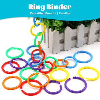 50 бр. 15-40 mm цветни пръстени за подвързване на свободни листа, многофункционални албуми, кръгли пръстени, листа, обръчи за книги, отварящи се офис консумативи за подвързване