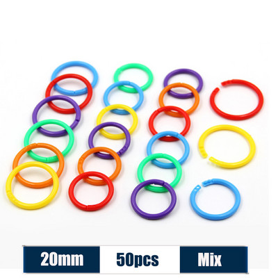50 komada 15-40 mm šareni prstenovi za uveze s slobodnim listovima, višenamjenski albumi, kružni prsten, listovi knjiga, obruči za otvaranje, uredski uvez