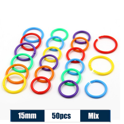 50 komada 15-40 mm šareni prstenovi za uveze s slobodnim listovima, višenamjenski albumi, kružni prsten, listovi knjiga, obruči za otvaranje, uredski uvez