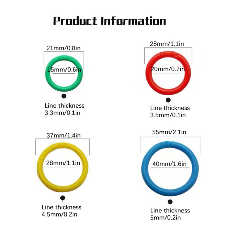 50 komada 15-40 mm šareni prstenovi za uveze s slobodnim listovima, višenamjenski albumi, kružni prsten, listovi knjiga, obruči za otvaranje, uredski uvez