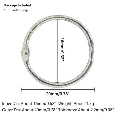 Hõbedane albumi avamisring Metallist raamatusõrmused köitja sõrmus hingedega võtmehoidja albumi sõrmus Väljalõigete album Käsitöö fotoalbum Scrapbook Split