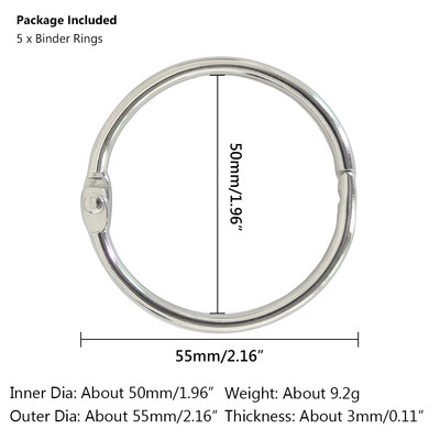 Hõbedane albumi avamisring Metallist raamatusõrmused köitja sõrmus hingedega võtmehoidja albumi sõrmus Väljalõigete album Käsitöö fotoalbum Scrapbook Split