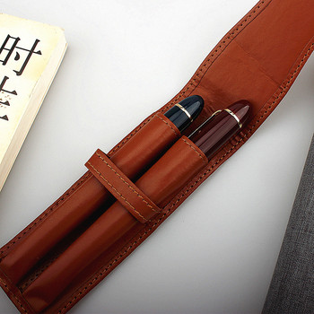 Луксозна PU кожа 2 слота Jinhao x159 Спецификация Държач за тава за писалка Калъф за моливи Офис Училищни пособия Калъф