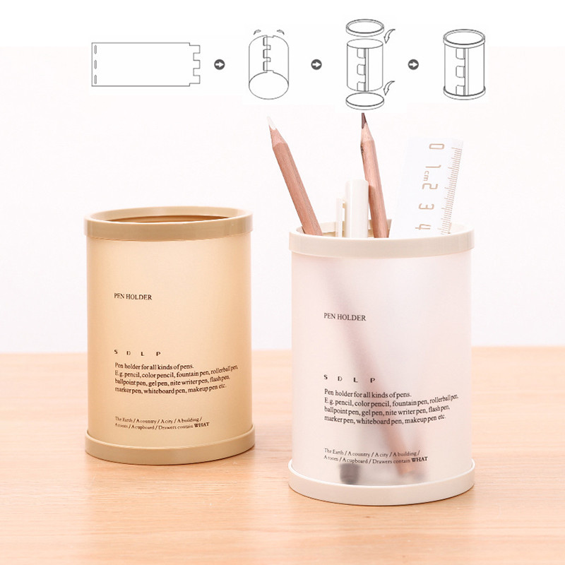 Цилиндрична подвижна настолна поставка за писалка Органайзер Офис аксесоари Поставка за моливи Калъф за съхранение Кутия Канцеларски материали Подаръци за учители