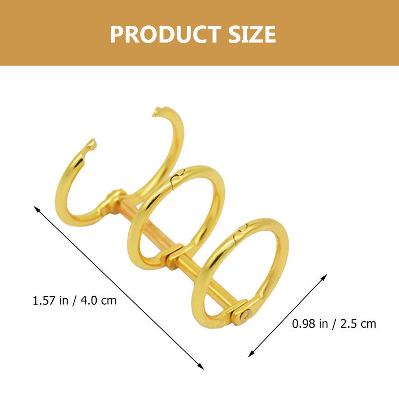 6 бр. Подвързващо устройство за карти Метален фотоалбум Пръстен Книжка Бележник Пръстени Сегментирани пръстени с три отвора Желязо с три отвора Направи си сам офис