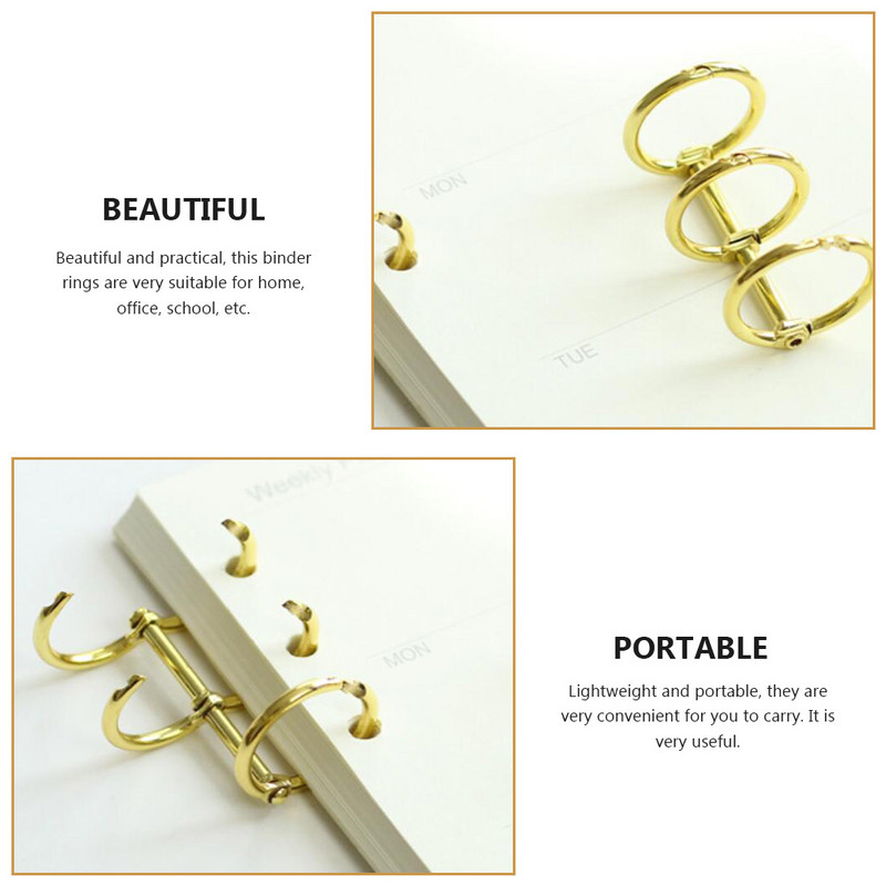 6 бр. Подвързващо устройство за карти Метален фотоалбум Пръстен Книжка Бележник Пръстени Сегментирани пръстени с три отвора Желязо с три отвора Направи си сам офис