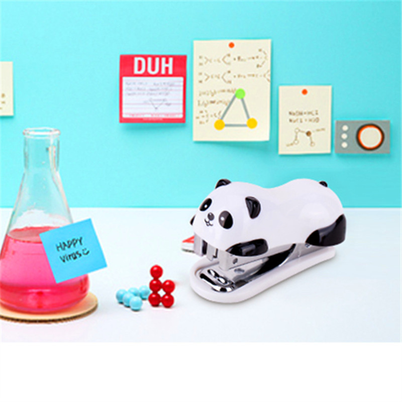 1 tk Panda multikas Mini klammerdaja koolitarbed kontoritarbed paberiklambriga köitmisköitja