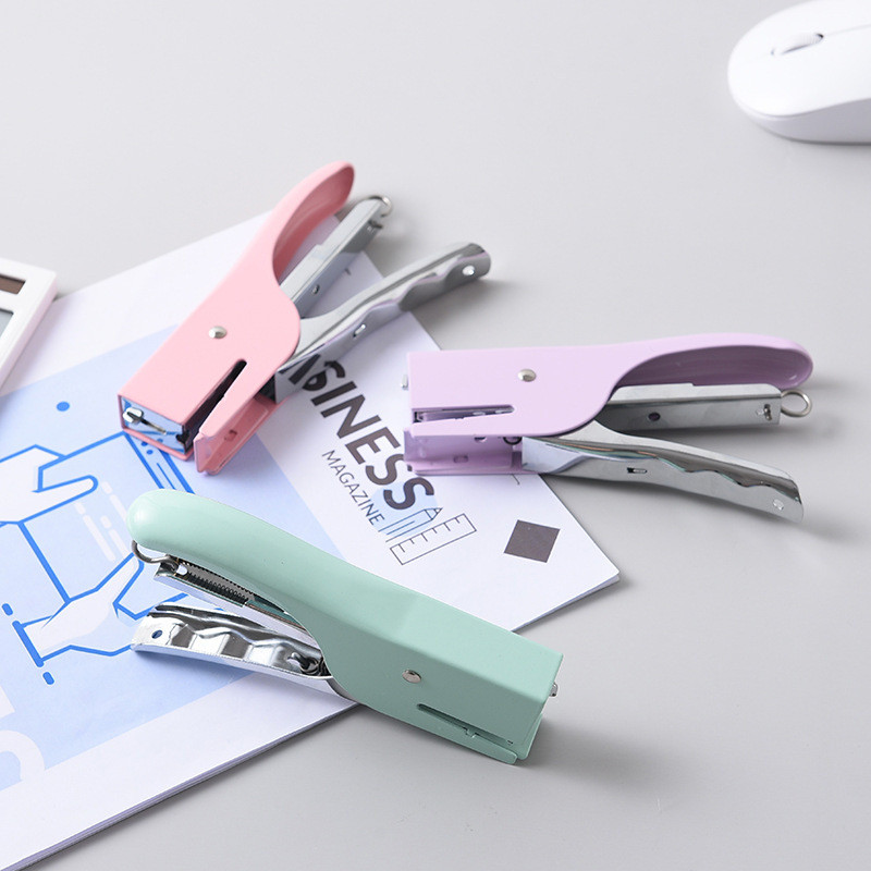 1бр Тежък метален телбод Клещи Клещи за опаковане Телбод 10-16 листа Капацитет Без скоби Клипс Ученически пособия