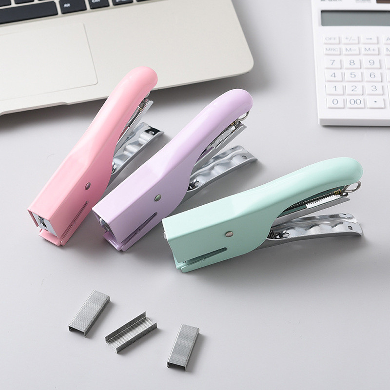 1бр Тежък метален телбод Клещи Клещи за опаковане Телбод 10-16 листа Капацитет Без скоби Клипс Ученически пособия