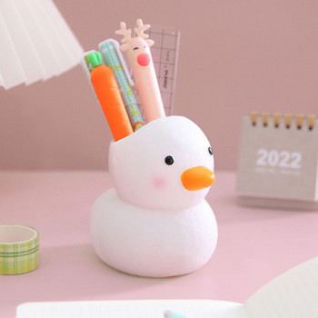 Μόδα στυλοθήκη Unfading Color Πλαστική θήκη για στυλό Cartoon Duck Pencil Pot Επιτραπέζια αποθήκευση