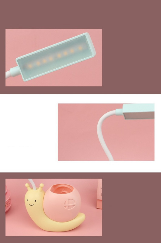 USB Επαναφορτιζόμενη λάμπα γραφείου σαλιγκαριού Μελέτη Προστασία ματιών Ανάγνωση Φωτιστικό Νυχτερινό Στυλό Θήκη Κοιτώνας Υπνοδωμάτιο Κρεβατοκάμαρα Σαλόνι Γραφείο