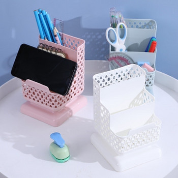 Νέο 1τμχ School Stationery Makeup Organizer Desktop Storage Box Δοχείο για καλλυντικά Κοσμήματα Χαρτικά Plastic Pen Organizer