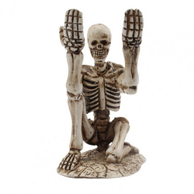 Държач за писалка Зловещ дизайн на скелет Поставка за съхранение на писалка Череп от смола Държач за четка за зъби Инструменти Издръжлив органайзер за бюро за домашен офис