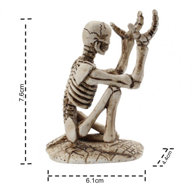 Държач за писалка Зловещ дизайн на скелет Поставка за съхранение на писалка Череп от смола Държач за четка за зъби Инструменти Издръжлив органайзер за бюро за домашен офис