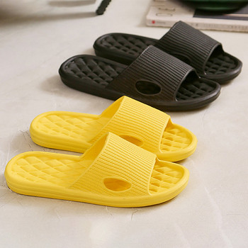Меки домашни чехли Двойка Летни вътрешни неплъзгащи се чехли за баня Сандали Хотелски едноцветни жени Мъжки джапанки Плоски обувки