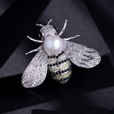 SHMIK Γυναικείες Ανδρικές καρφίτσες με μέλισσα Beetle Crystal Pearl Καρφίτσες Pin Fashion Metal Cute κοσμήματα από έντομα Accessoreis Ρετρό γυναικεία ανδρική καρφίτσα
