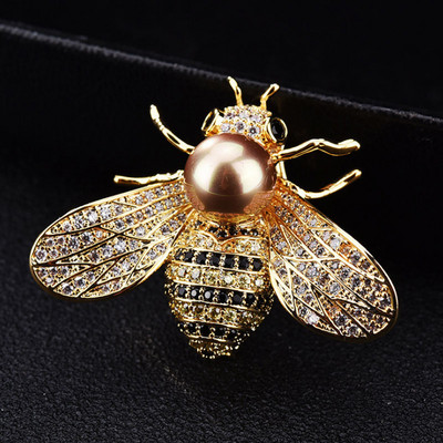 SHMIK Γυναικείες Ανδρικές καρφίτσες με μέλισσα Beetle Crystal Pearl Καρφίτσες Pin Fashion Metal Cute κοσμήματα από έντομα Accessoreis Ρετρό γυναικεία ανδρική καρφίτσα