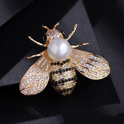 SHMIK Γυναικείες Ανδρικές καρφίτσες με μέλισσα Beetle Crystal Pearl Καρφίτσες Pin Fashion Metal Cute κοσμήματα από έντομα Accessoreis Ρετρό γυναικεία ανδρική καρφίτσα