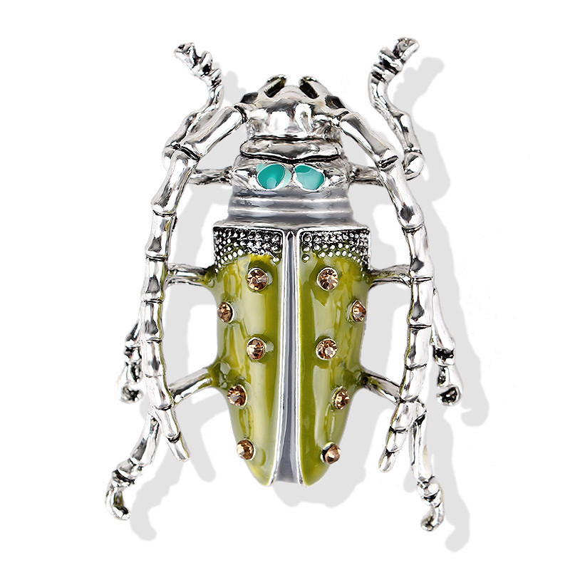SHMIK Жени Мъже Bee Beetle Crystal Pearl Brooches Pin Fashion Metal Cute Insect Jewelry Accessoreis Ретро дамска мъжка брошка