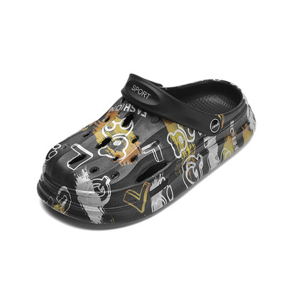 SOLIBEN Летни сандали за мъже Ежедневни плажни чехли Мъжки градински обувки Сандали с неплъзгаща се дебела подметка Сандали за открито Сабо Сандали Унисекс