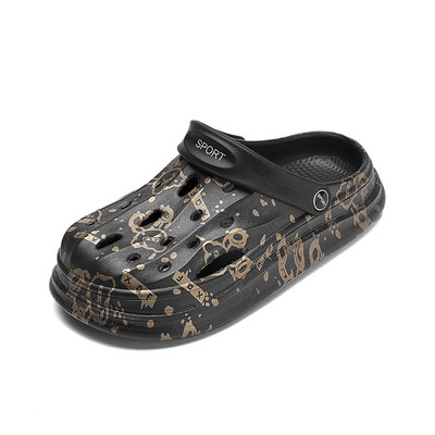 SOLIBEN Летни сандали за мъже Ежедневни плажни чехли Мъжки градински обувки Сандали с неплъзгаща се дебела подметка Сандали за открито Сабо Сандали Унисекс