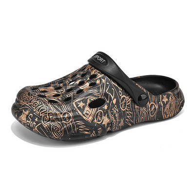 SOLIBEN Летни сандали за мъже Ежедневни плажни чехли Мъжки градински обувки Сандали с неплъзгаща се дебела подметка Сандали за открито Сабо Сандали Унисекс