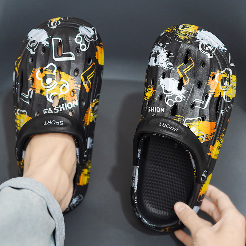 SOLIBEN Летни сандали за мъже Ежедневни плажни чехли Мъжки градински обувки Сандали с неплъзгаща се дебела подметка Сандали за открито Сабо Сандали Унисекс