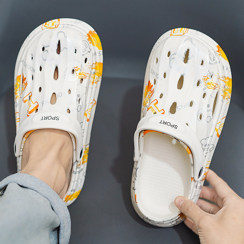 SOLIBEN Летни сандали за мъже Ежедневни плажни чехли Мъжки градински обувки Сандали с неплъзгаща се дебела подметка Сандали за открито Сабо Сандали Унисекс