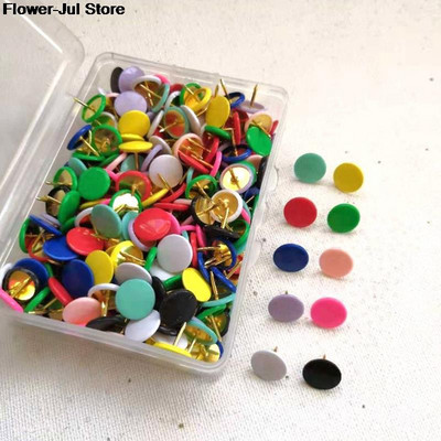 13 цвята 40/100 бр. Домашни офис Цветни карфици за рисуване Булачка Thumbtack Коркова дъска Push Pin Photo Wall Map Markers