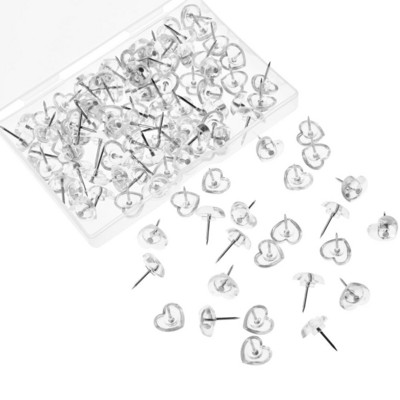 50 τμχ Heart Thumb Tacks PP Μεταλλικές καρφίτσες ώθησης Καρφίτσες σανίδας φελλού Καρφίτσες φωτογραφίας τοίχου Διακοσμητικά καρφιά Σχέδιο παγκόσμιου χάρτη Pushpin Office School s