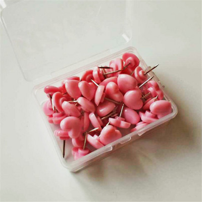 50 τμχ Heart Thumb Tacks PP Μεταλλικές καρφίτσες ώθησης Καρφίτσες σανίδας φελλού Καρφίτσες φωτογραφίας τοίχου Διακοσμητικά καρφιά Σχέδιο παγκόσμιου χάρτη Pushpin Office School s