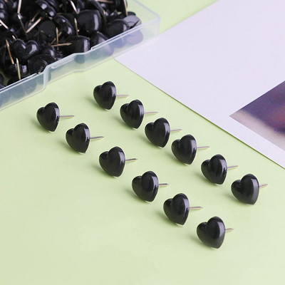 50 τμχ Heart Thumb Tacks PP Μεταλλικές καρφίτσες ώθησης Καρφίτσες σανίδας φελλού Καρφίτσες φωτογραφίας τοίχου Διακοσμητικά καρφιά Σχέδιο παγκόσμιου χάρτη Pushpin Office School s