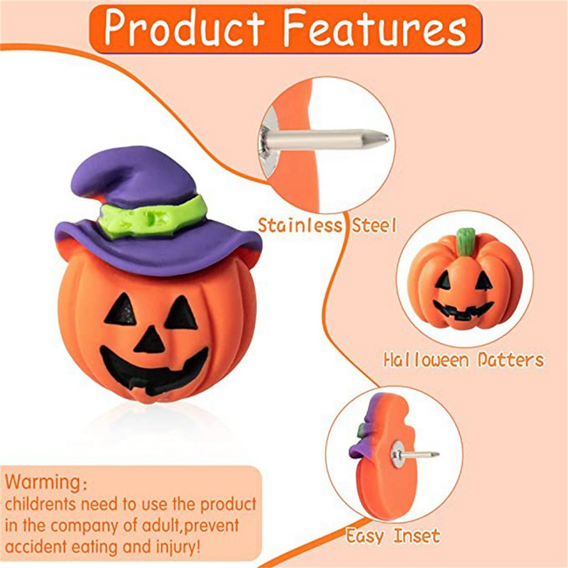 32 bucăți știfturi pentru chinătoare asortate hârtie hartă placă de plută cu capac fixare șnur pentru birou rechizite școlare decor Halloween