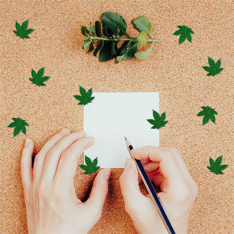 16 buc Ace de apăsare cu frunze verzi, decorative, multifuncționale, cu cap plat, ciocane de perete, foto, hărți, cleme de birou, școală