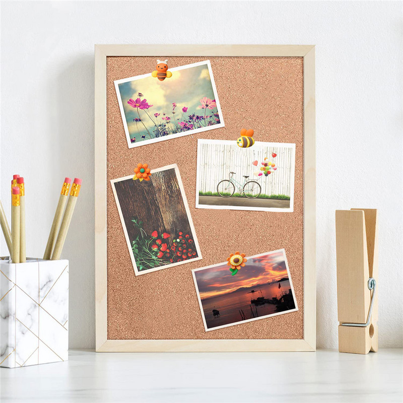 Щипки с формата на пчелно цвете Щифтове за щифтове Щифтове за табла за обяви Коркова дъска Хартиени шпилки за стена със снимки Щифтове за карфици, 30 бр.