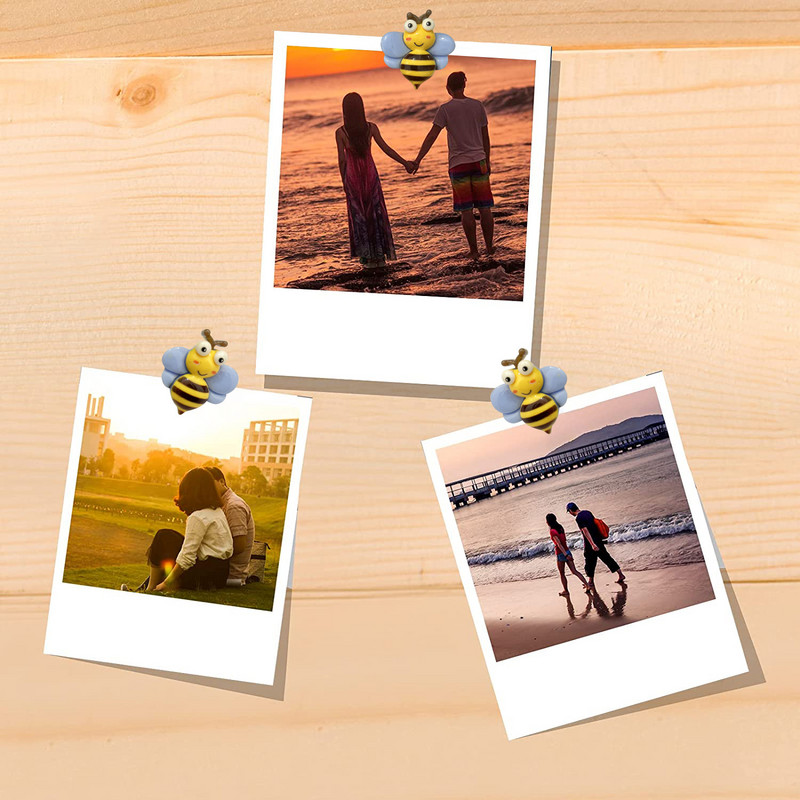 15бр. Thumbtack Honeybee Push Pins Thumbtacks за табло за обяви Коркова дъска Хартиени шпилки за стена за снимки, Щифтове, канцеларски принадлежности, офис консумативи